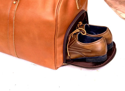 Leather Duffle Bag Large Genuine Cowhide Travel Holdall