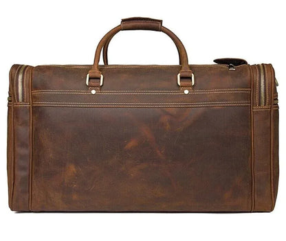 Large Leather Duffle Bag 24 Inch Brown Crazy Horse Travel Holdall