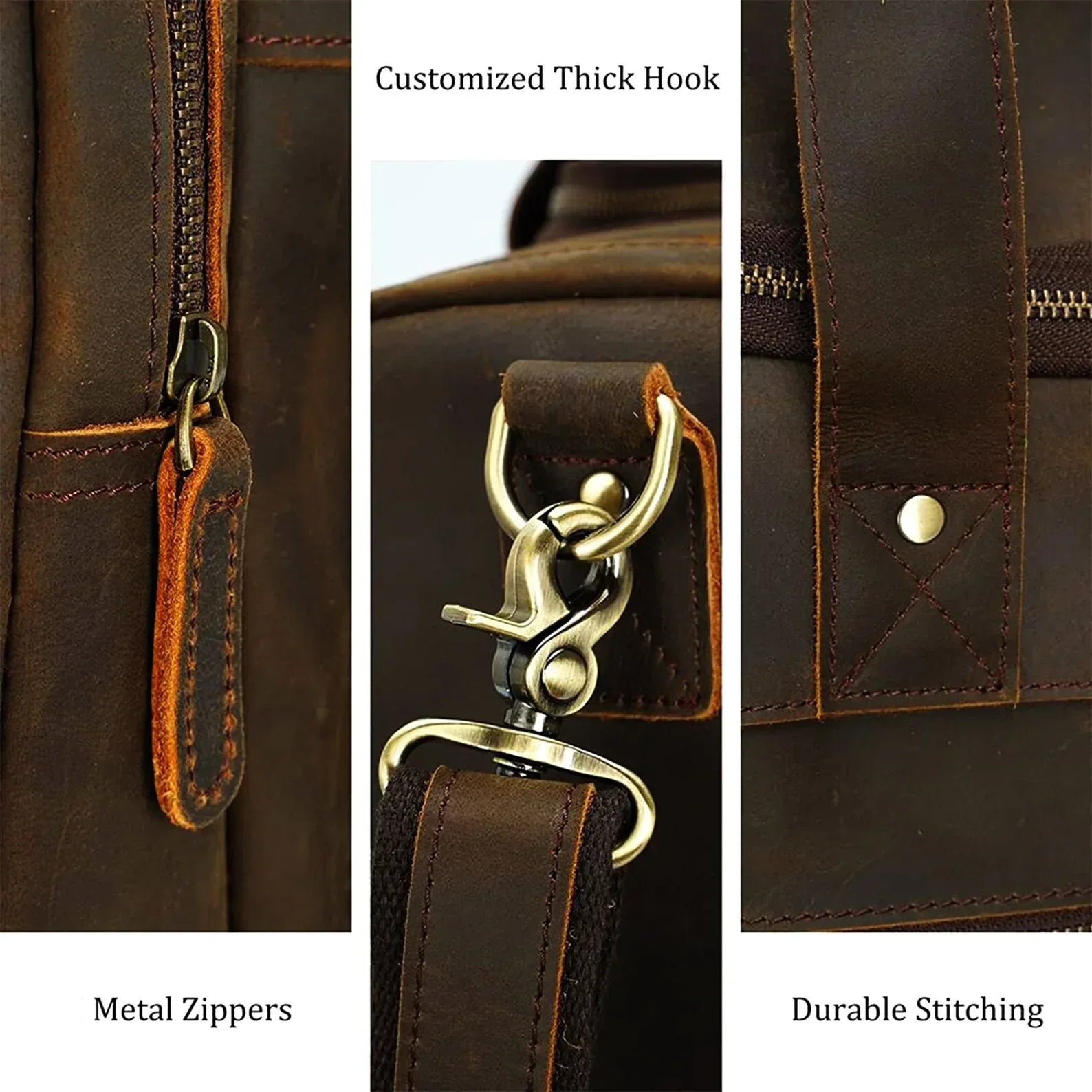 Genuine Leather Travel Duffel Bag