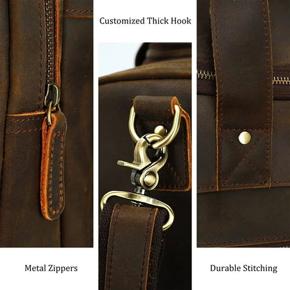 Genuine Leather Travel Duffel Bag