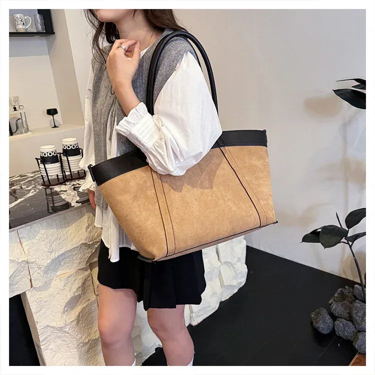 Women’s Large Suede Leather Tote Bag 2