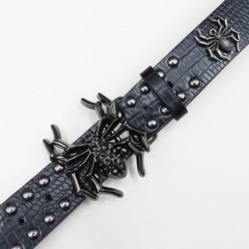 Studded punk belt men's gothic spider rivet waist belt