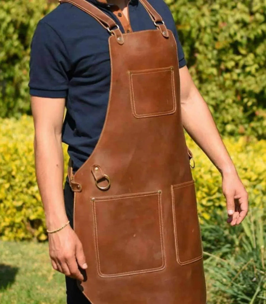 Leather Apron BBQ Chef Blacksmith Tan Leather