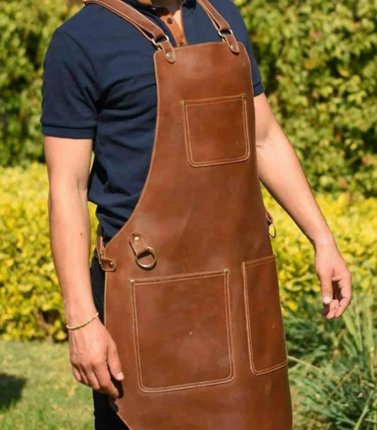 Leather Apron BBQ Chef Blacksmith Tan Leather