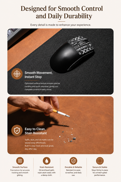 Leather Desk Mat Extra Large Gaming Mouse Pad