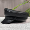 Men genuine leather captain's cap