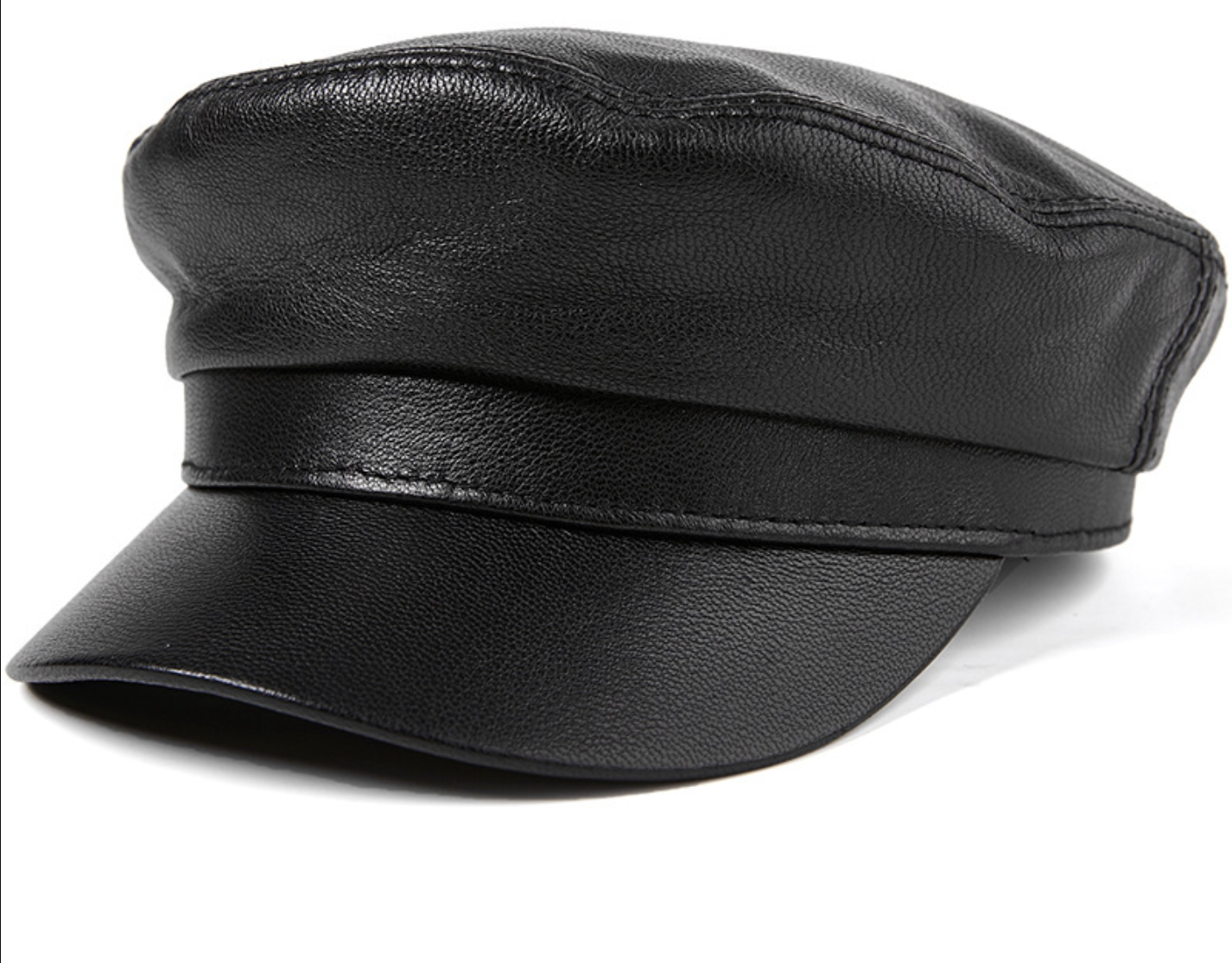 Genuine leather captain's cap for men