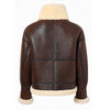 Leather Flight Jacket for Women in Brown with Fur Collar