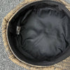 Men's leather newsboy cap with sheepskin