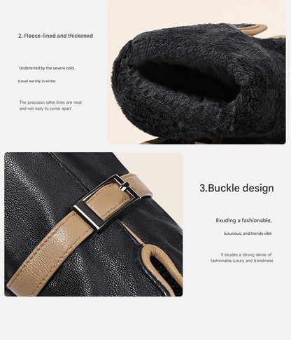 Women leather gloves for winter