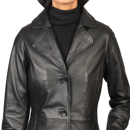 Genuine Leather Ladies Long Coat