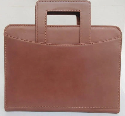 Leather Portfolio Bag for Men Document Briefcase with Handle