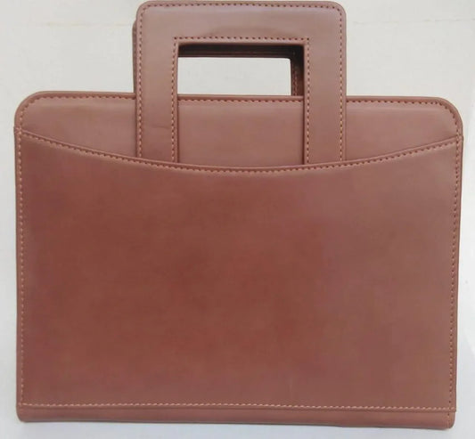 Leather Portfolio Bag for Men Document Briefcase with Handle