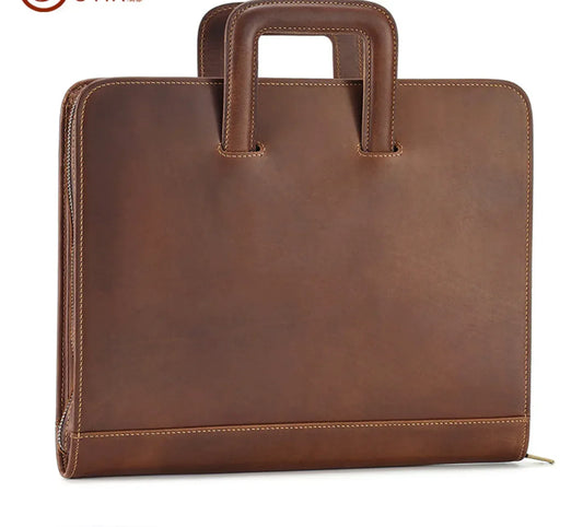 Leather Portfolio Briefcase for Men 13.3 Inch Laptop Organizer 1