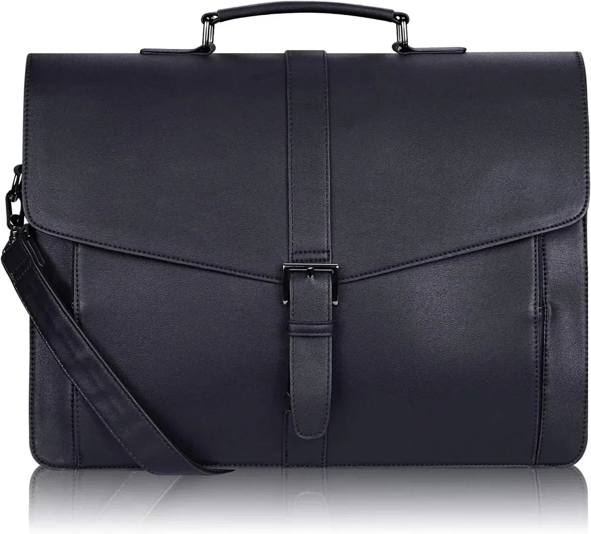 Leather Travel Briefcase for Men 15.6 Inch Laptop Work Bag