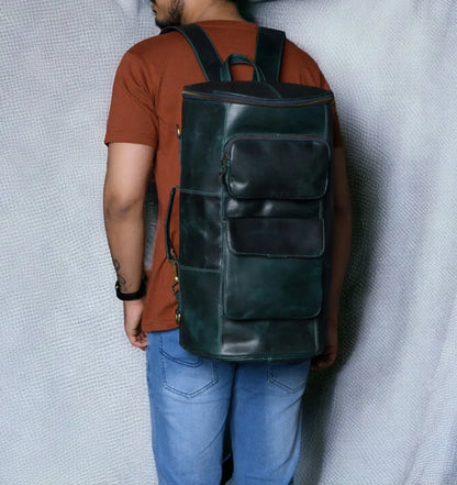 Convertible Leather Backpack Duffle Bag