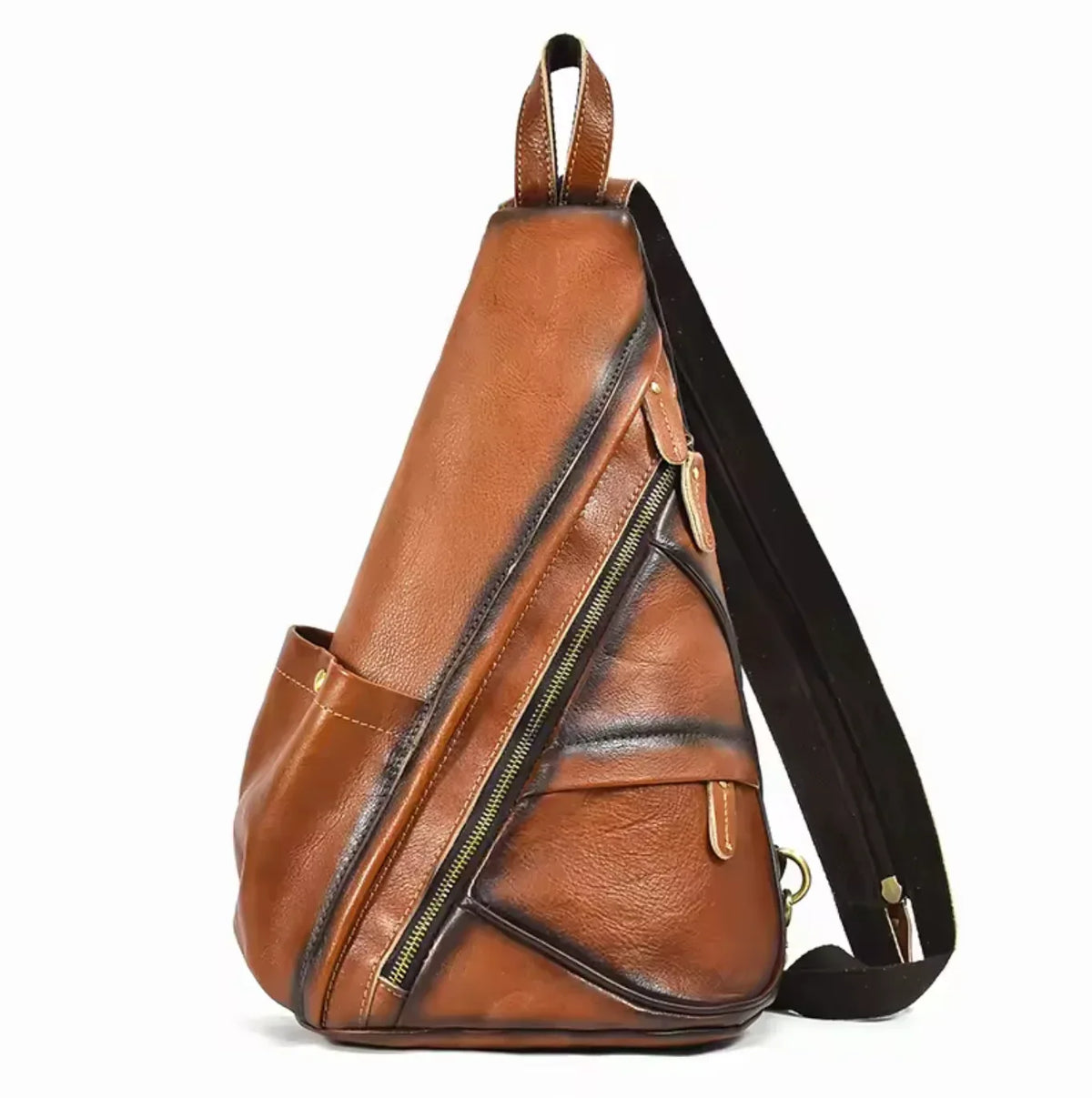 Genuine Leather Sling Backpack for Men