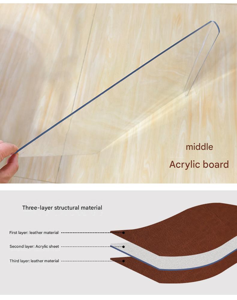 Leather desk mat with edge cover