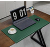 Leather desk mat with edge cover Green