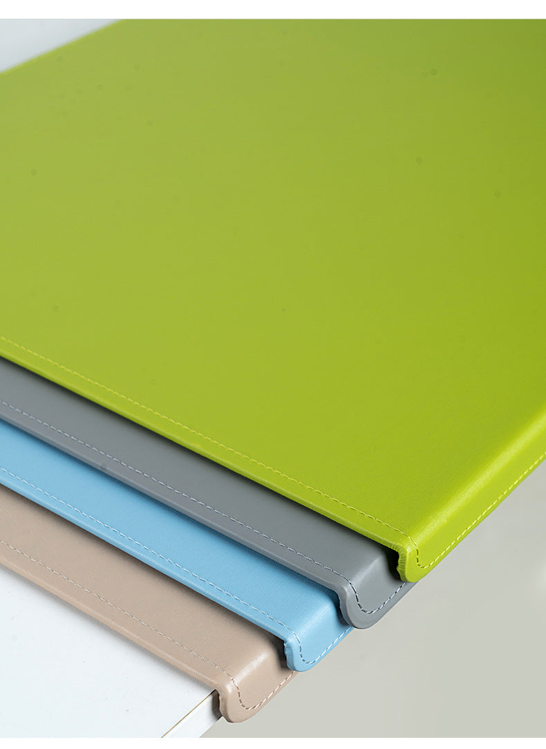 Leather desk mat with edge cover