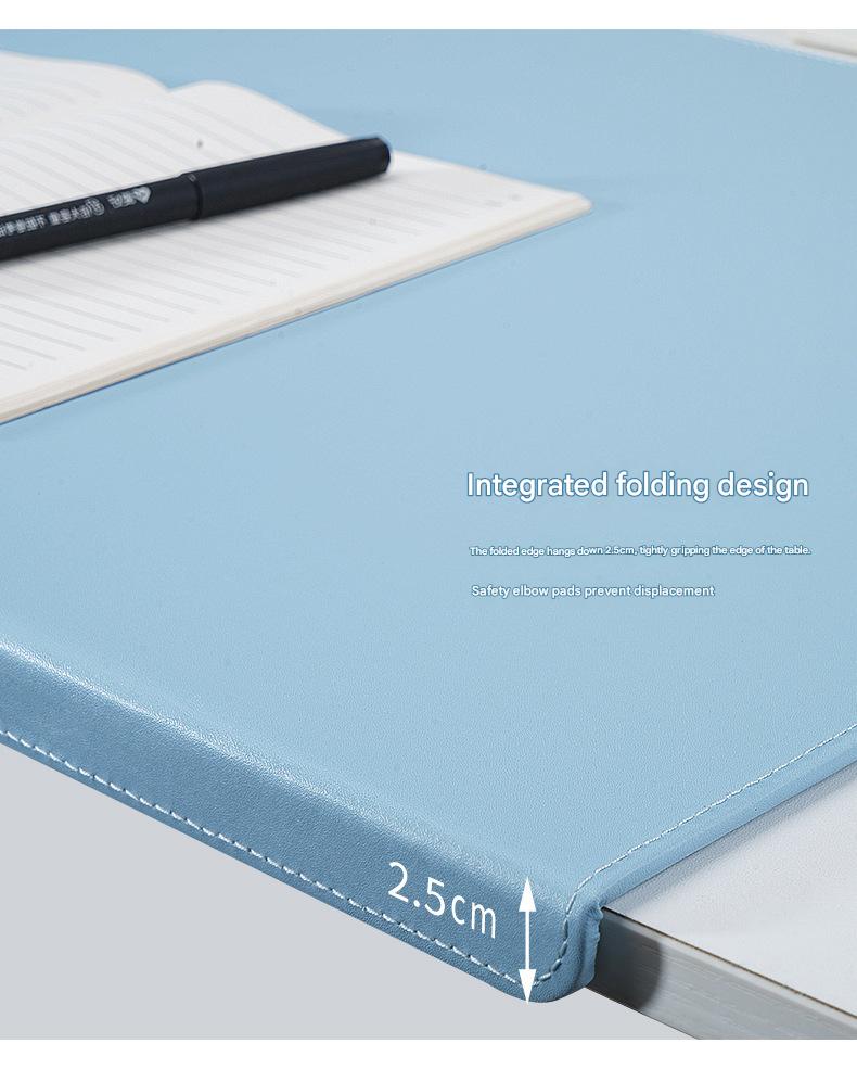 Leather desk mat with edge cover Blue