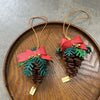 Leather pine cone christmas ornament gift