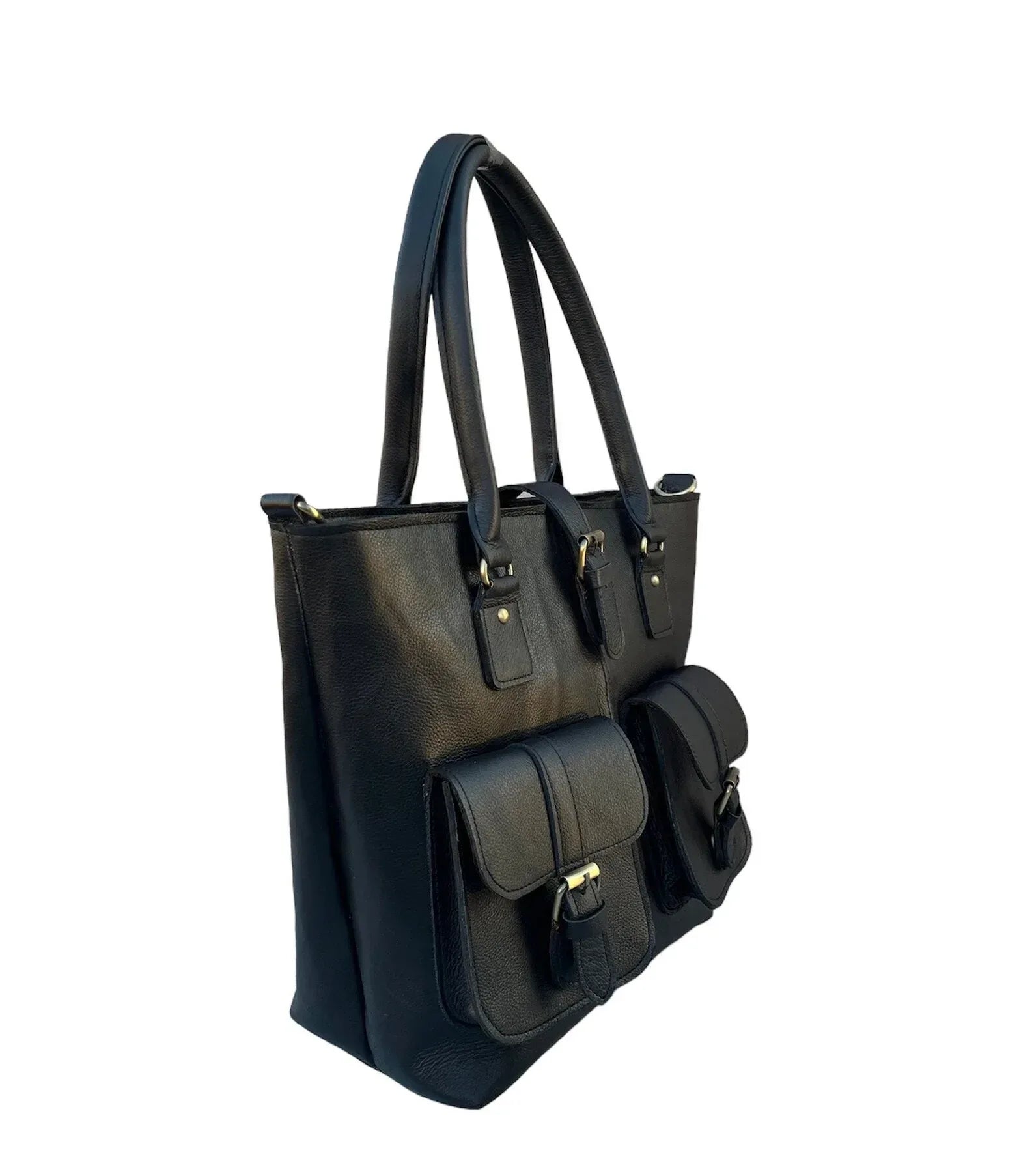 Cowhide Leather Shoulder Bag for Women With Pockets