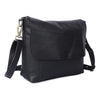 Black leather messenger bag for women | crossbody work bag