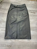 Women's Sheepskin Leather Midi Skirt with Belt