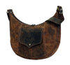 Genuine Leather Moon Bag with Adjustable Shoulder Strap
