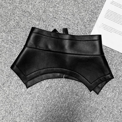 Women’s Leather Corset Waist Belt with Tie Front