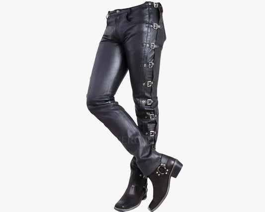 Genuine Black Leather Pants