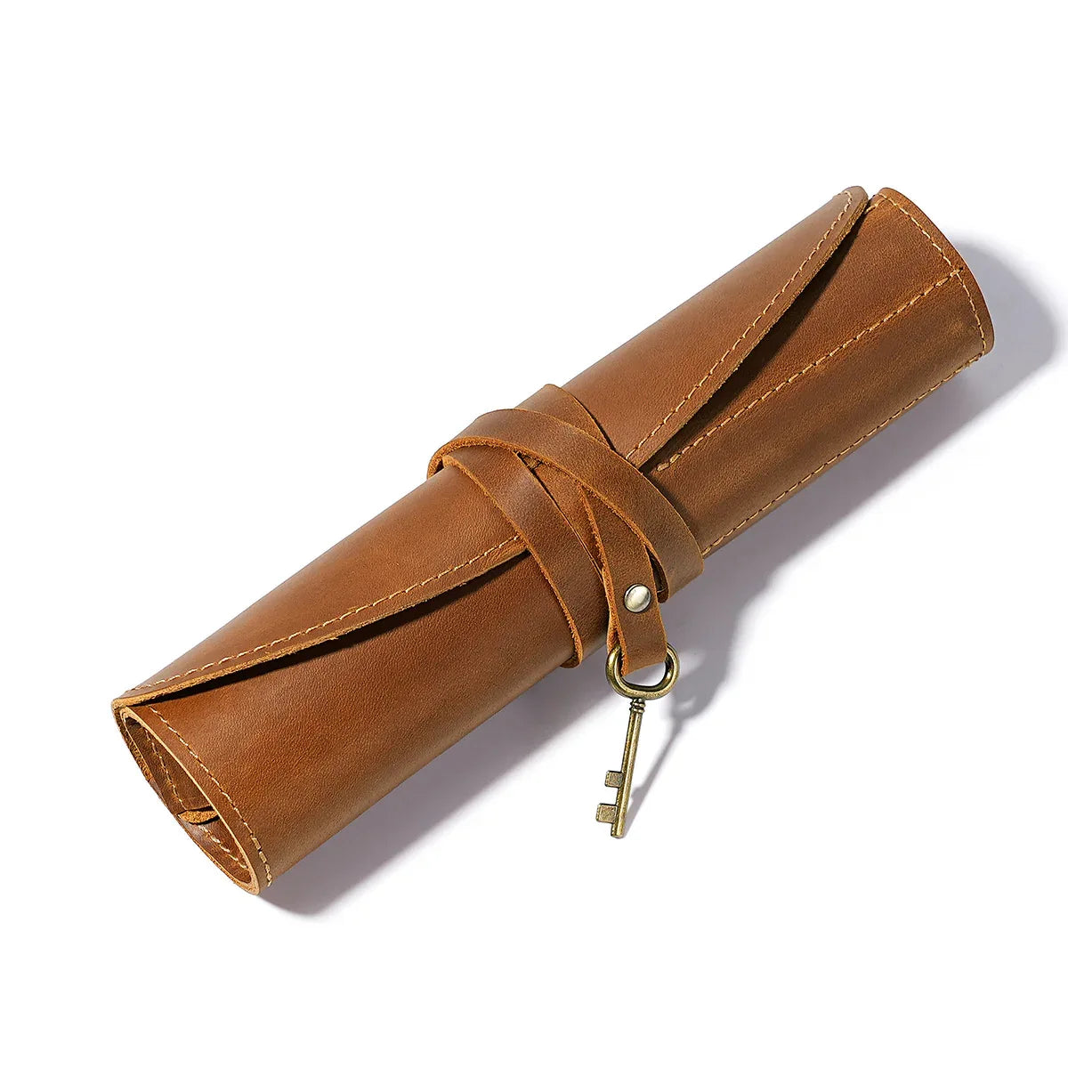 Leather fountain pen and pencil roll case 1