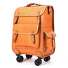 Vintage Leather Trolley Suitcase with Spinner Wheels 1