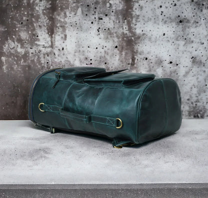 Convertible Leather Backpack Duffle Bag