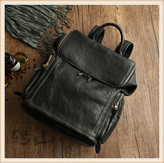 Genuine Leather Large Backpack Travel 1