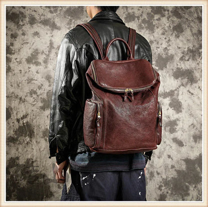 Genuine Leather Large Backpack Travel 3