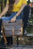 Leather messenger bag for women crossbody