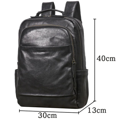 Men’s Leather Backpack with Trolley Sleeve