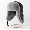 Men's Sheepskin Trapper Hat with Rabbit Fur Ear Flaps