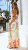 Printed Linen Blend Maxi Dress with Spaghetti Straps