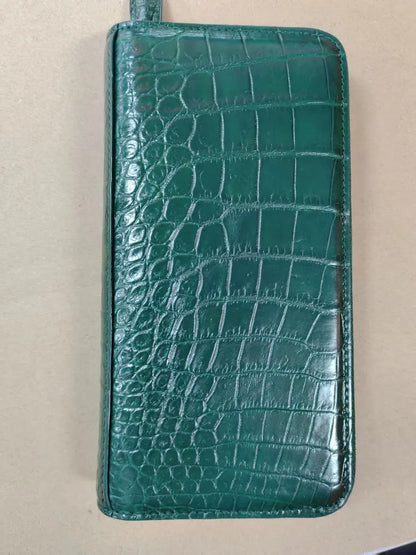 Women's Crocodile Leather Zip Around Long Wallet