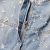 Sleeveless ripped denim mini dress casual loose summer pullover style