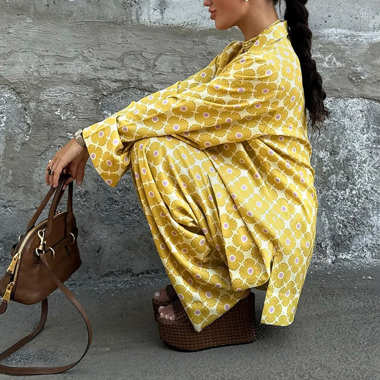 Yellow daisy print commuter co ord set