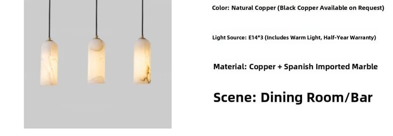 Spanish Natural Marble Pendant Ceiling Light