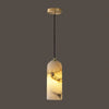 Natural Marble Pendant Light with Brass Ceiling Mount Copper color plus deep pattern