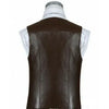 Authentic Men's Brown Leather Vest With Button Front