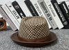 Men's leather jazz cap with houndstooth design