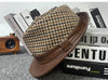 Men's leather jazz cap with houndstooth design