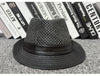 Men's leather jazz cap with houndstooth design